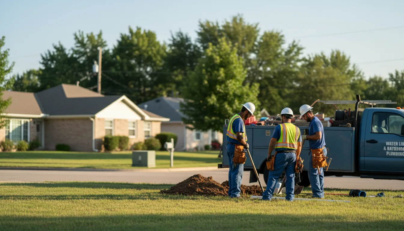 Residential water line and bathroom plumbing service in Revere, MN